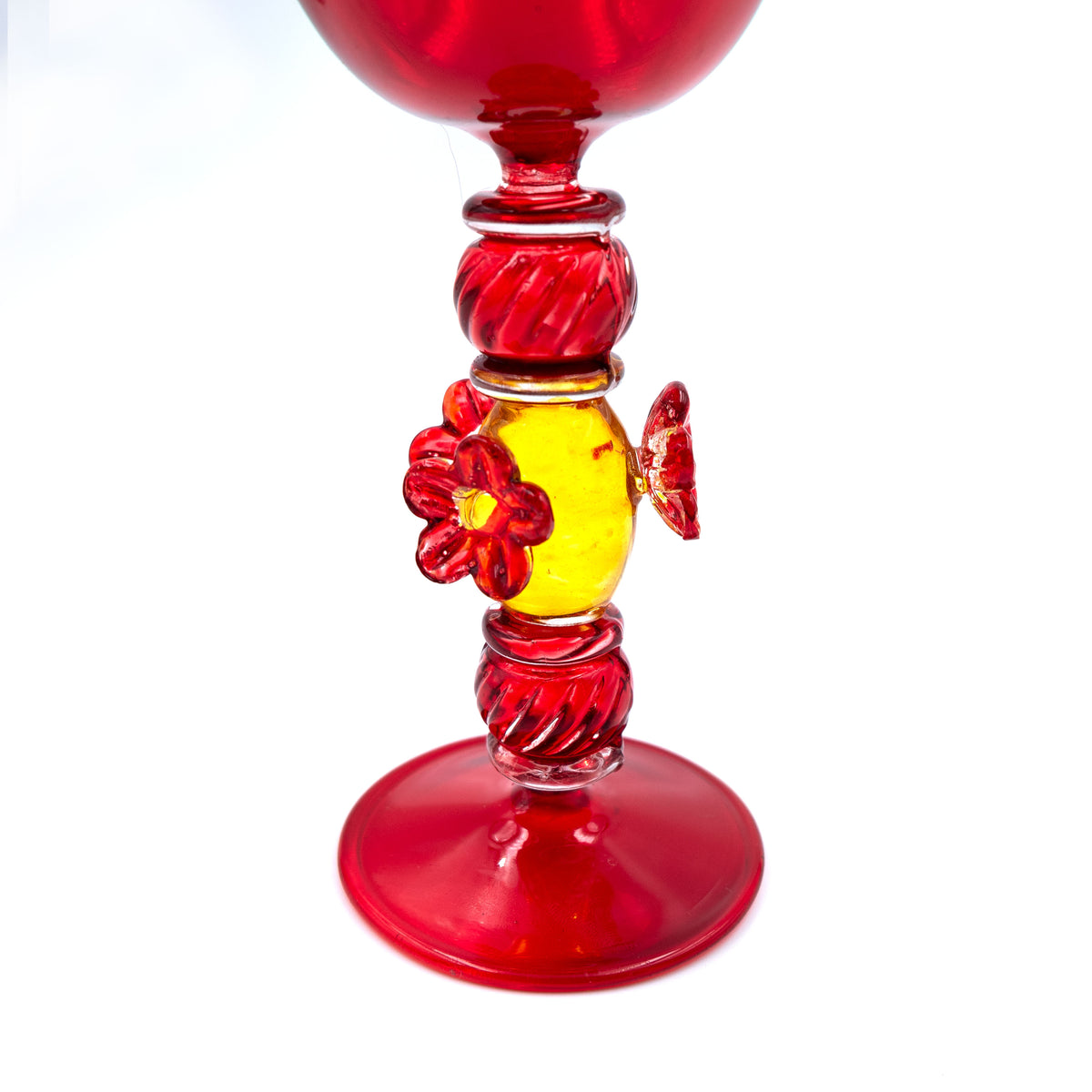 Bicchierino anni 50 in vetro di murano rosso