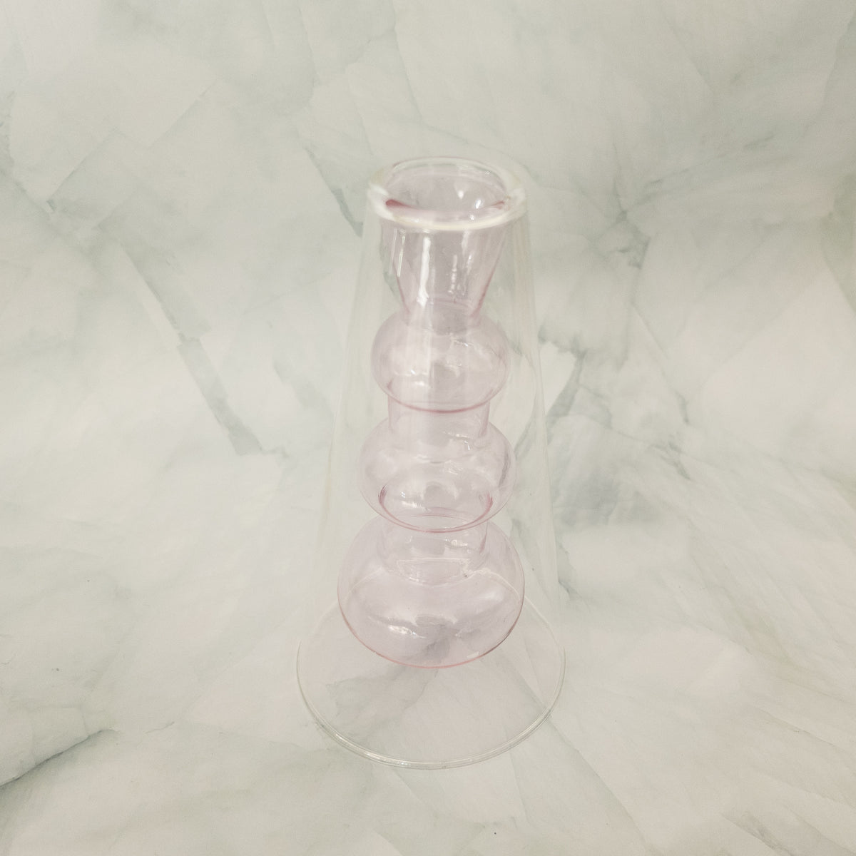 Vaso in vetro borosilicato bubble rosa